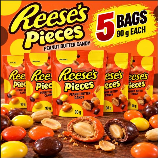 Reese's Pieces Peanut 5 x 200g Bags