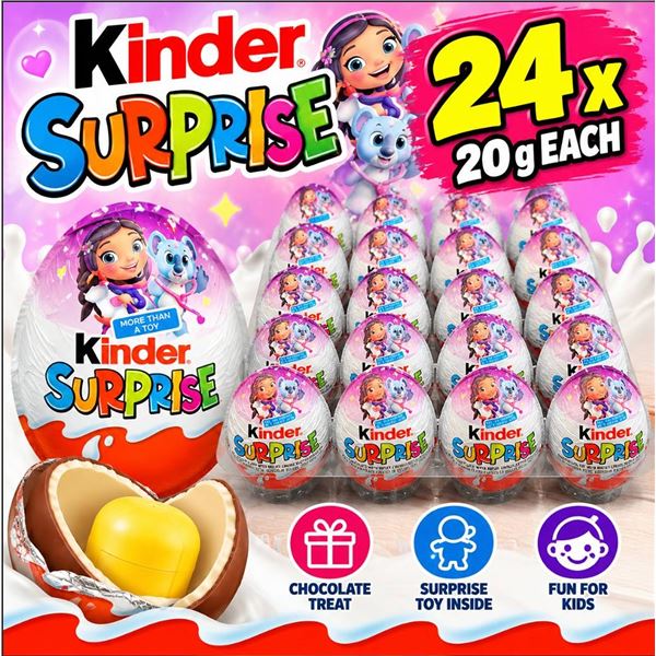 Kinder Surprise Chocolate Eggs Lot of 24 x 20g