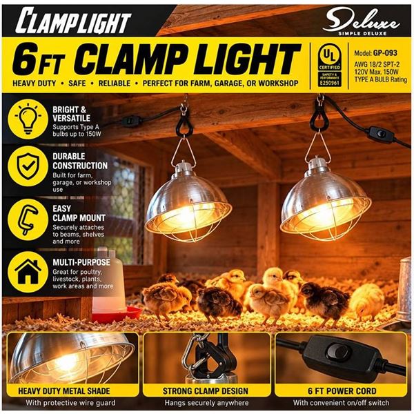 Pack of 2 Clamp Lights Model HIWKLTCLAMPLIGHTMX2