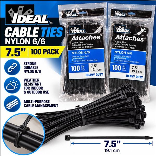 Marr MR-15700 Standard Cable Ties 7.5" 2x100pk
