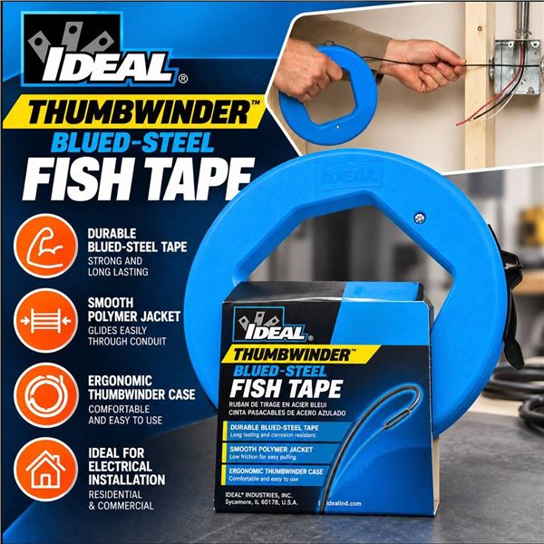 IDEAL ThumbWinder Blued-Steel Fish Tape 25ft