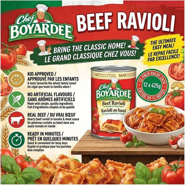 Chef Boyardee Beef Ravioli 12 x 425ml Cans