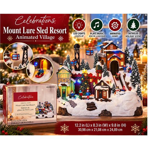 Celebrations Animated Mount Lure Sled Resort Display