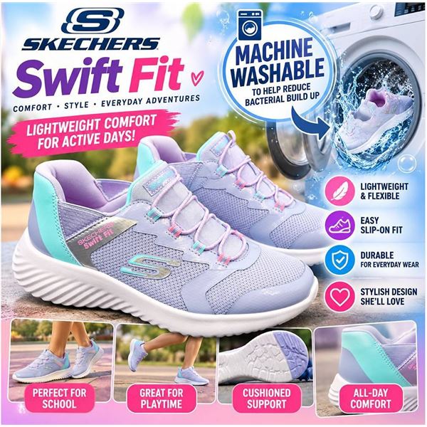 Skechers Girls Shoes Pink White Size 13