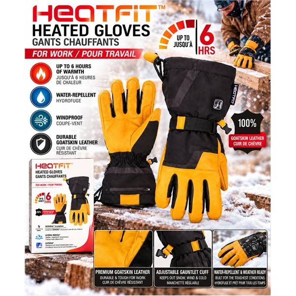 HeatFit XL Heated Gloves Leather Palm