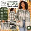 Image 1 : ECOSACTIVE Green Plaid Shirt Jacket M