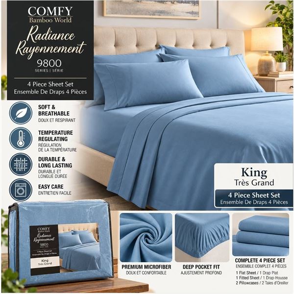 Comfy Sheets 4-Piece King Microfiber Sheet Set