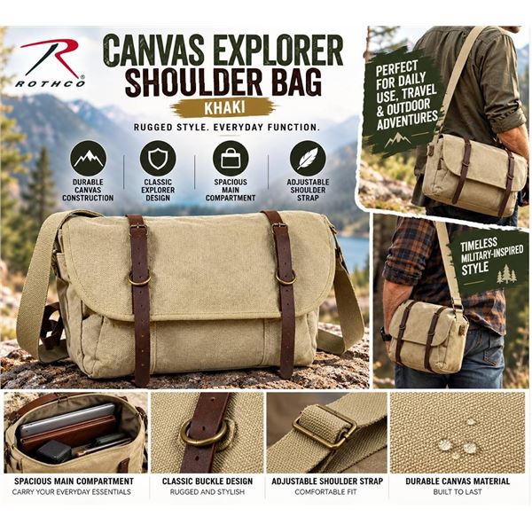Rothco Canvas Explorer Shoulder Bag Khaki