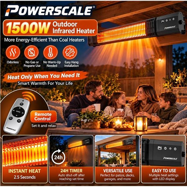Powerscale 1500W Outdoor Infrared Heater