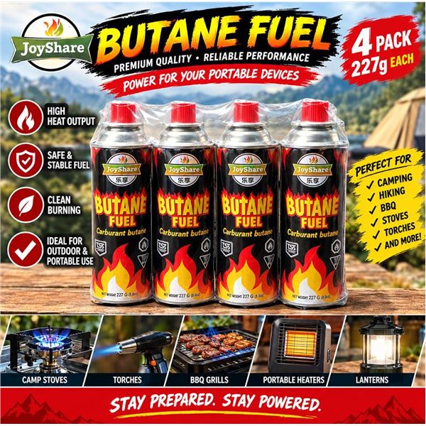 JoyShare Butane Fuel Cartridge 4 Pack 227g