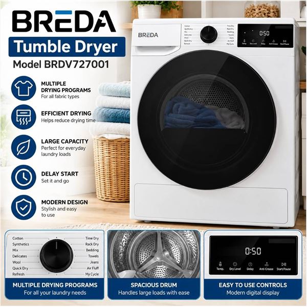 BREDA Tumble Dryer Model BRDV727001