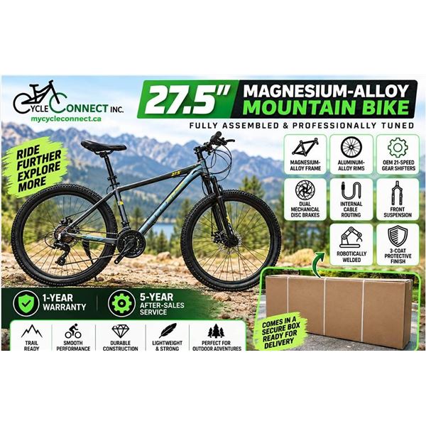 27.5" Magnesium-Alloy Mountain Bike Grey
