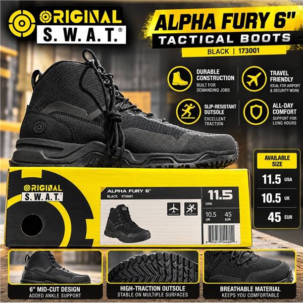 Original S.W.A.T. Alpha Fury 6" Boots Size 11.5
