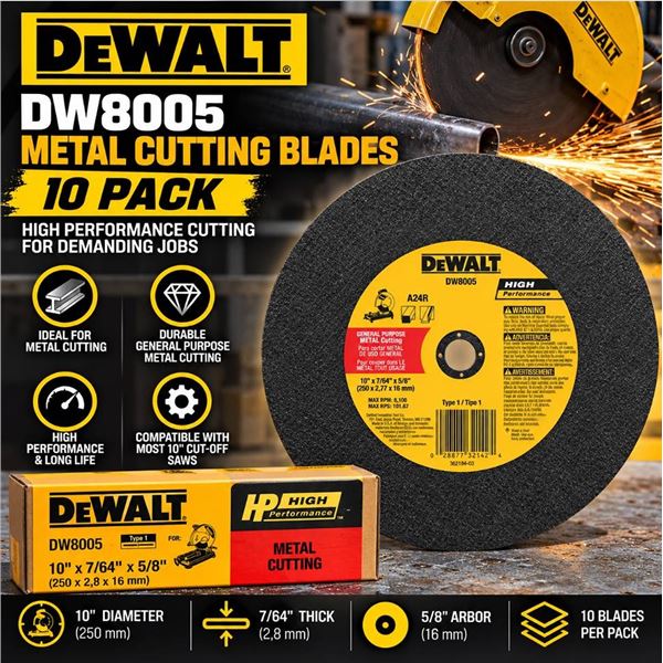 DeWalt DW8005 Metal Cutting Blades, 10 Pack
