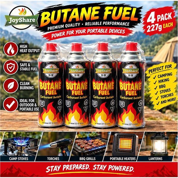 JoyShare Butane Fuel 227g Cans Pack of 4