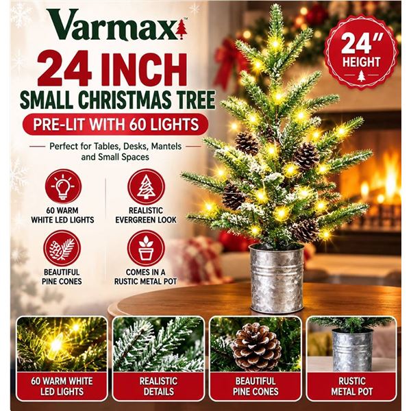 Varmax 24" Small Christmas Tree With LED Lights
