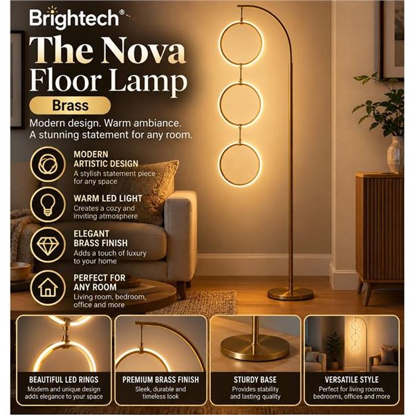 Brightech The Nova Floor Lamp Brass