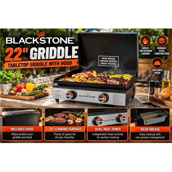 Blackstone 22" Tabletop Griddle With Hood