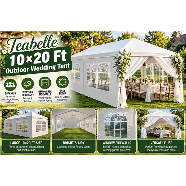 Teabelle 10x20 Ft Outdoor Wedding Tent