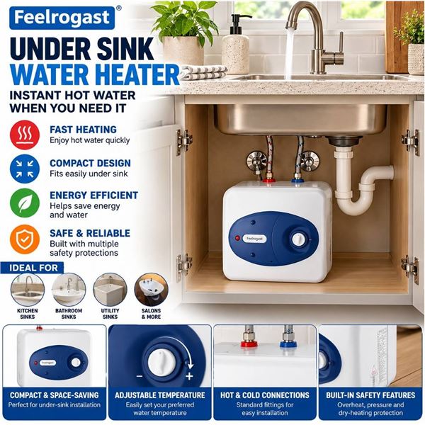 Feelrogast Electric Mini Hot Water Heater Blue