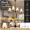 Image 1 : Black 4-Light Chandelier,