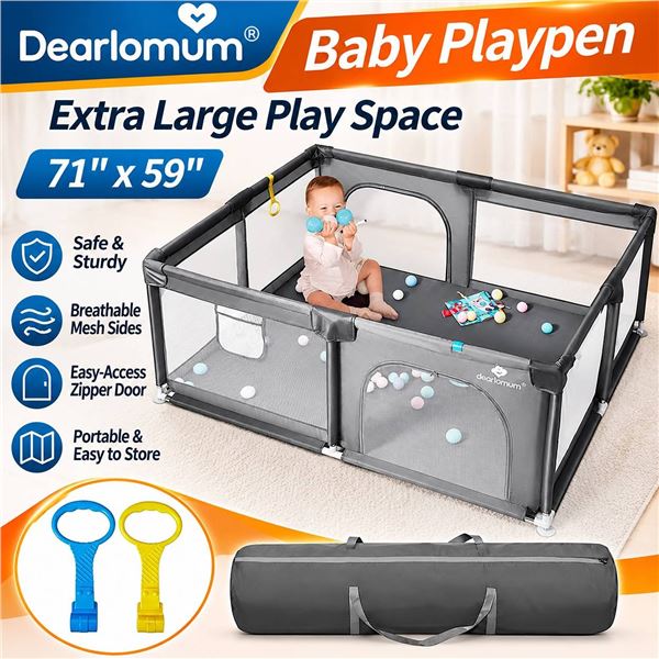 Dearlomum Baby Playpen 71" x 59" Extra Large