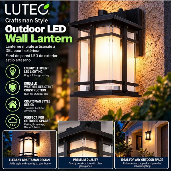 Lutec Craftsman Outdoor LED Wall Lantern