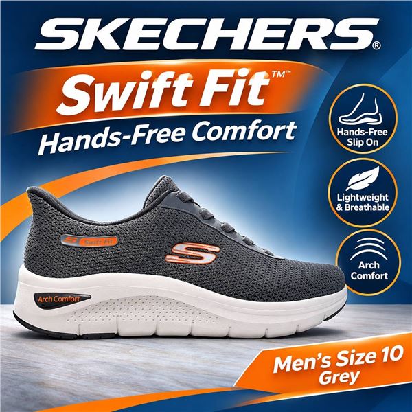 Skechers Swift Fit Grey Shoes Size 10