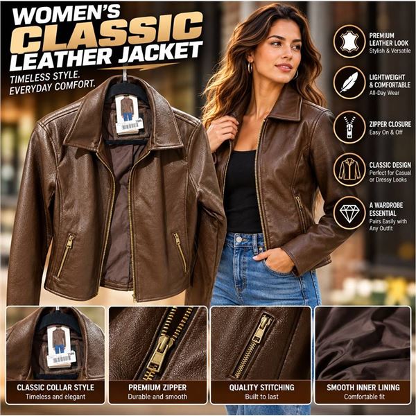 Levi's Brown Faux Leather Jacket Size Medium