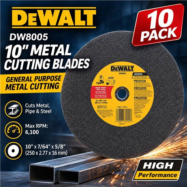 DeWalt DW8005 10in Metal Cutting Blades, 10 Pack