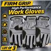Image 1 : Firm Grip High Performance Work Gloves 3 Pairs
