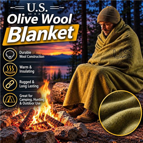 U.S Wool Blanket, Olive