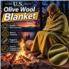 Image 1 : U.S Wool Blanket, Olive
