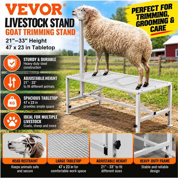Vevor Livestock Goat Trimming Stand 47x23 Table