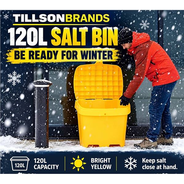 Tillsonbrands 120L Salt Bin, Yellow
