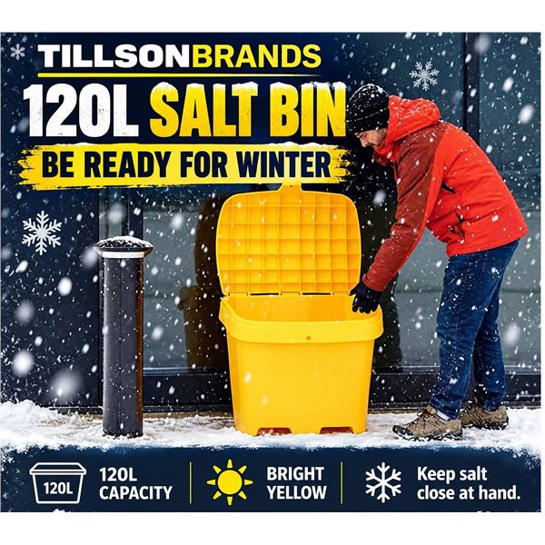 Tillsonbrands 120L Salt Bin, Yellow