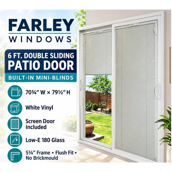 White Aluminum Sliding Patio Door 80x80 Inch