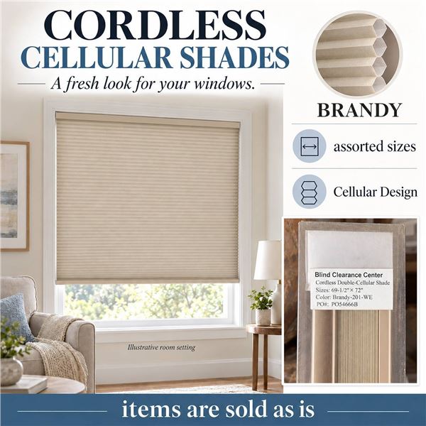 Pallet Lot of Assorted Cordless Double Cellular Shades