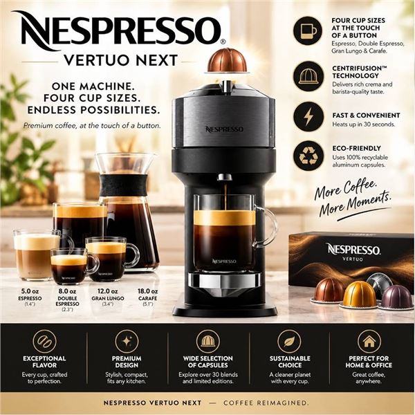 Nespresso Vertuo Next Coffee Machine by Breville