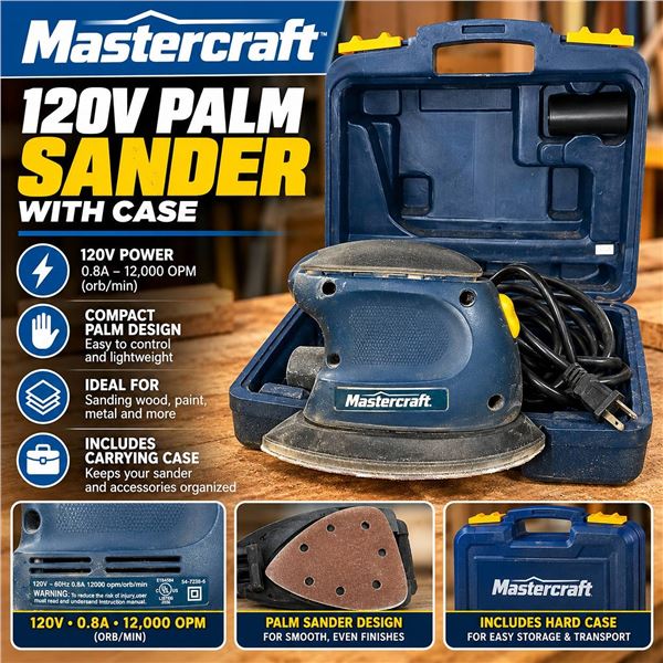 Mastercraft 120V Palm Sander With Case