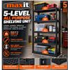 Image 1 : Maxit 5-Level Plastic Shelving Unit, 500 lb Cap