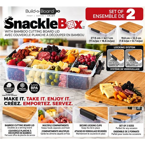 SnackleBox Set Of 2 With Bamboo Lids