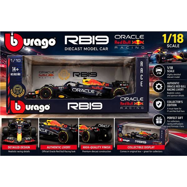 Bburago Oracle Red Bull RB19 1:18 Model Car