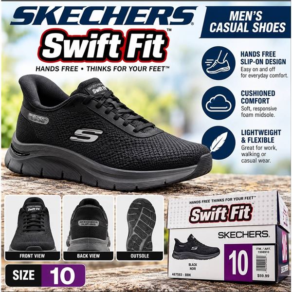 Skechers Swift Fit Black Size 10 Shoes