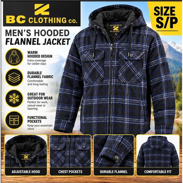 BC Clothing Co. Plaid Jacket S Removable Hood