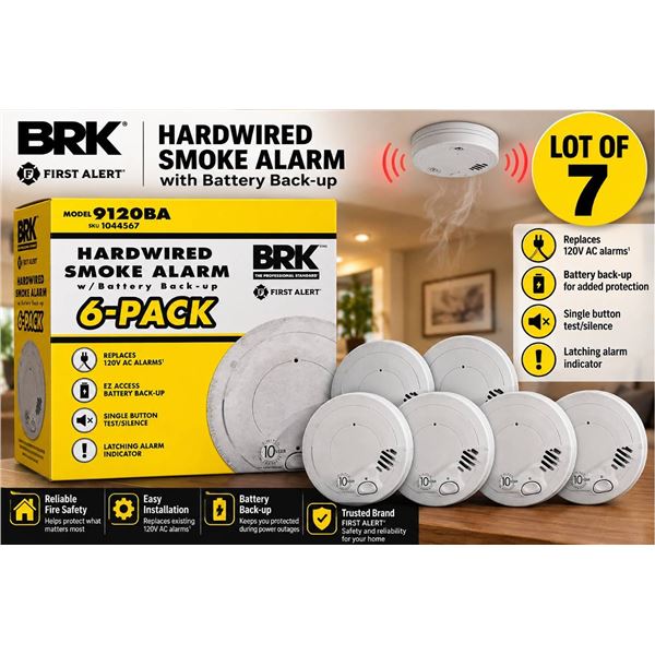 First Alert 9120BA Smoke Alarm - Lot of 7