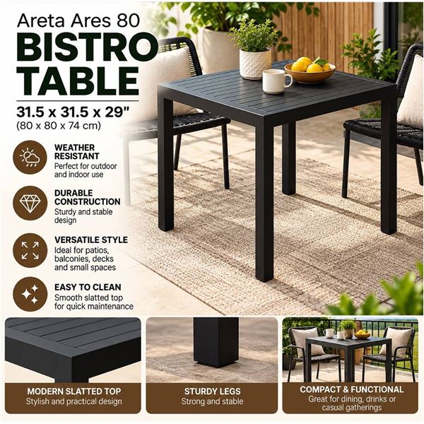 Areta Ares 80 Bistro Table 31.5x31.5x29"