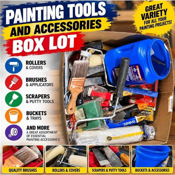 Painting Tools And Accessories Box Lot
