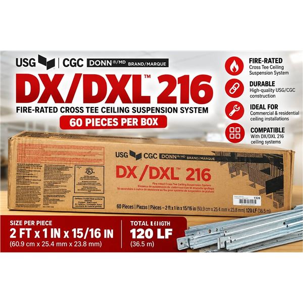 USG CGC DX/DXL 216 2'x4' Grid Panels, 60 Pcs