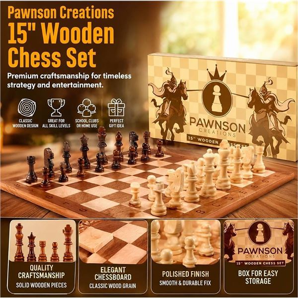 Pawnson Creations Chess Set, Complete Boxed